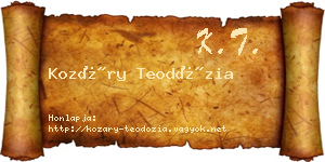 Kozáry Teodózia névjegykártya